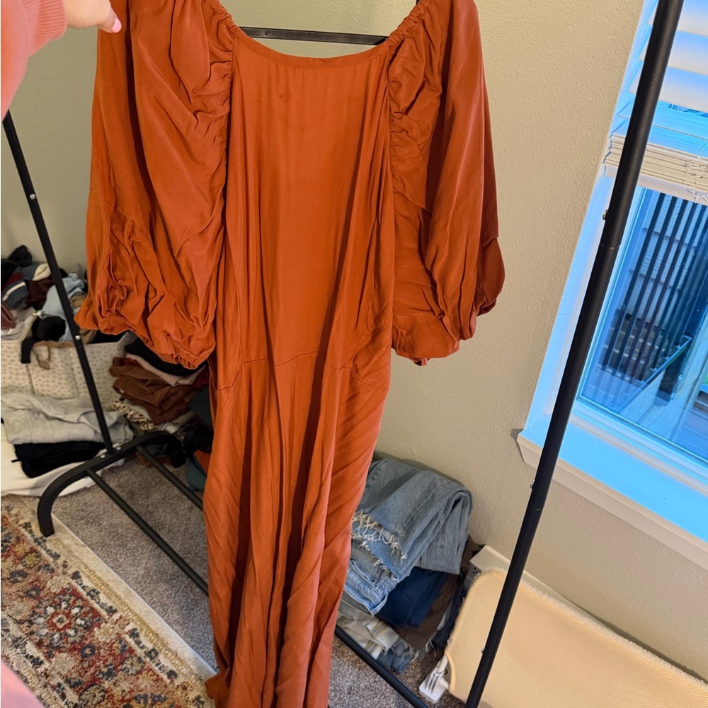 a new day Women's Long Sleeve Rust Dress